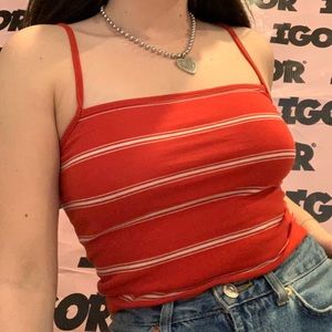 brandy melville red striped faye tank